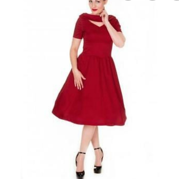 Lindy Bop Dresses & Skirts - Lindy Bop Vintage-Inspired Red Fit & Flare Dress